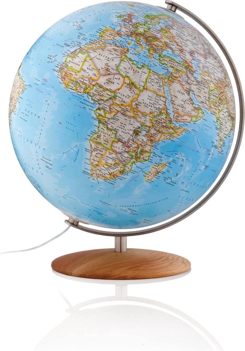 Wereldbol - Globe Fusion Classic Ø 37 cm | Engelstalig | Met verlichting |